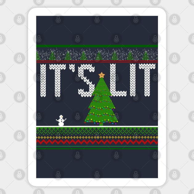 It's Lit Christmas Tree Ugly Sweater Sticker by TwistedThreadsMerch